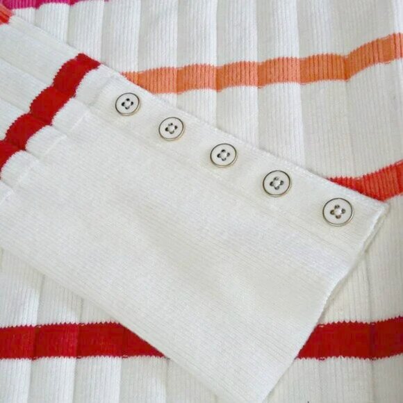 NEW! TALBOTS Multi STRIPE TURTLENECK SWEATER SZ L - Picture 4 of 5